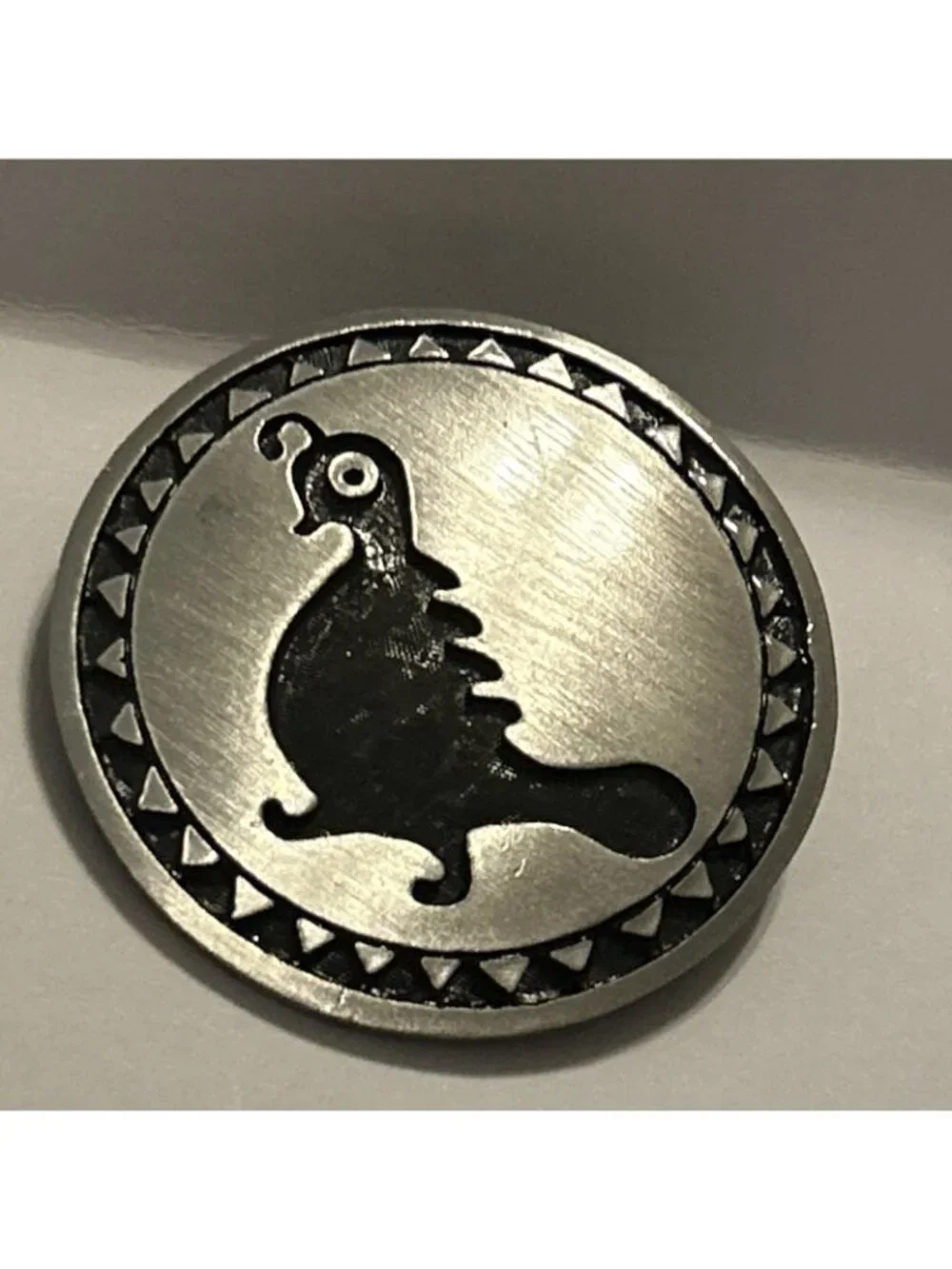 Zuni quail bolo tie Native American Charm Silver & Black Color New